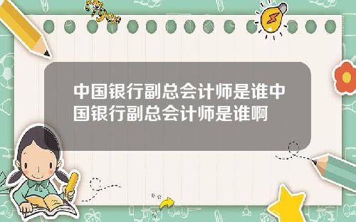 中国银行副总会计师是谁中国银行副总会计师是谁啊
