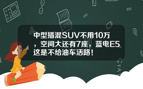 中型插混SUV不用10万，空间大还有7座，蓝电E5这是不给油车活路！