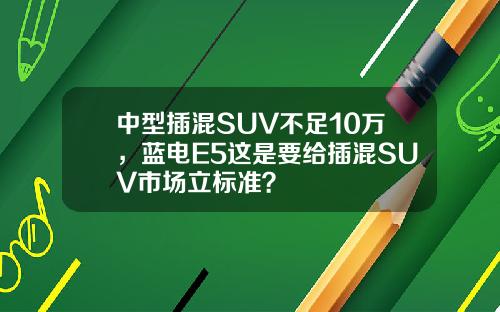 中型插混SUV不足10万，蓝电E5这是要给插混SUV市场立标准？