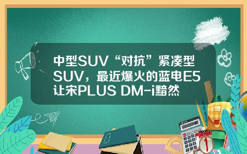 中型SUV“对抗”紧凑型SUV，最近爆火的蓝电E5让宋PLUS DM-i黯然失色！