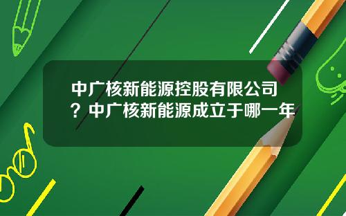 中广核新能源控股有限公司？中广核新能源成立于哪一年