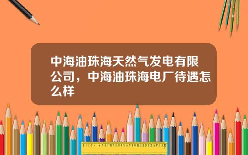 中海油珠海天然气发电有限公司，中海油珠海电厂待遇怎么样