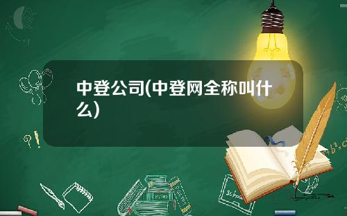中登公司(中登网全称叫什么)