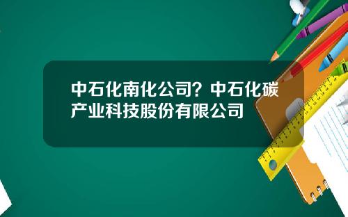 中石化南化公司？中石化碳产业科技股份有限公司