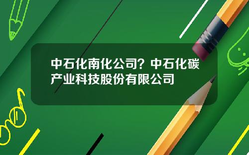 中石化南化公司？中石化碳产业科技股份有限公司