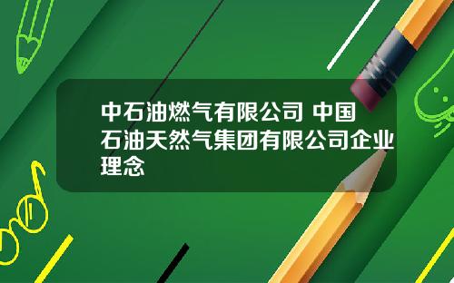 中石油燃气有限公司 中国石油天然气集团有限公司企业理念