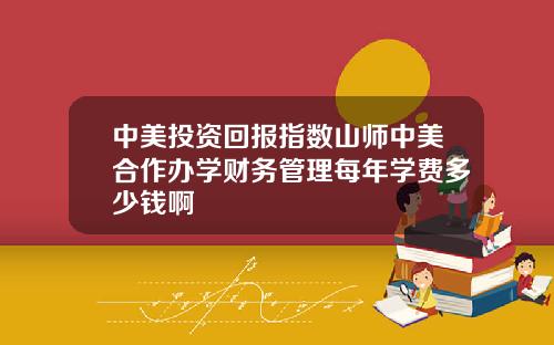 中美投资回报指数山师中美合作办学财务管理每年学费多少钱啊