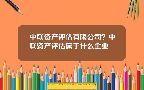 中联资产评估有限公司？中联资产评估属于什么企业