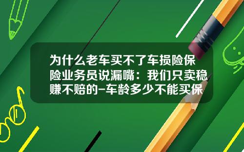 为什么老车买不了车损险保险业务员说漏嘴：我们只卖稳赚不赔的-车龄多少不能买保险.