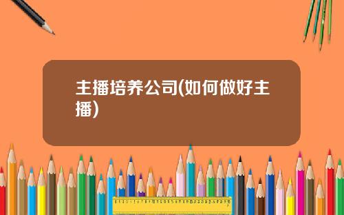 主播培养公司(如何做好主播)