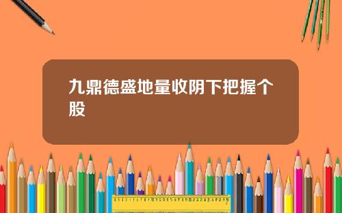 九鼎德盛地量收阴下把握个股 九鼎德盛地量收阴下把握个股
