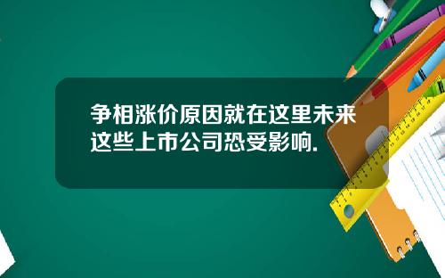争相涨价原因就在这里未来这些上市公司恐受影响.