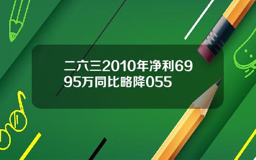 二六三2010年净利6995万同比略降055