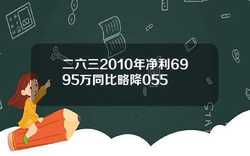 二六三2010年净利6995万同比略降055