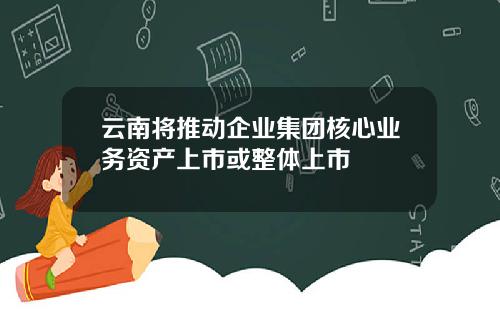 云南将推动企业集团核心业务资产上市或整体上市