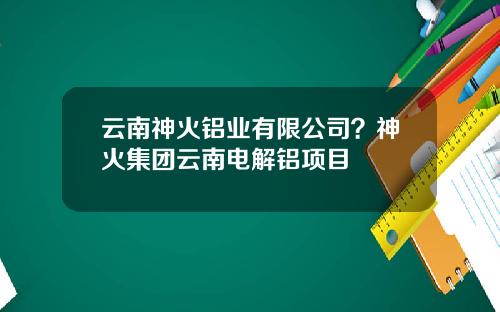 云南神火铝业有限公司？神火集团云南电解铝项目