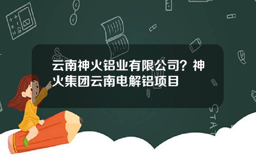 云南神火铝业有限公司？神火集团云南电解铝项目