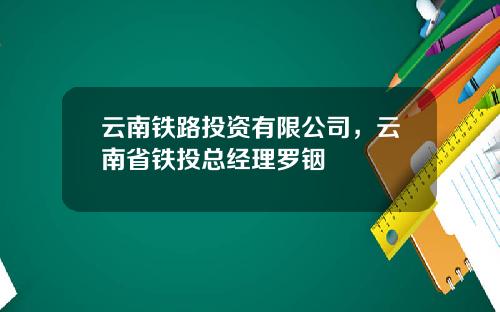 云南铁路投资有限公司，云南省铁投总经理罗铟