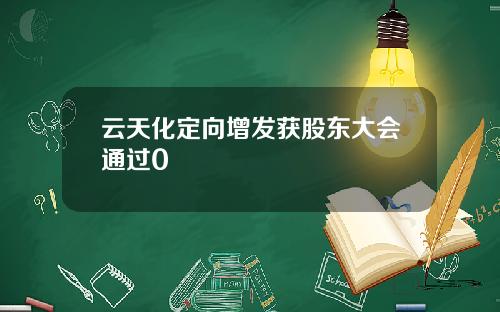 云天化定向增发获股东大会通过0