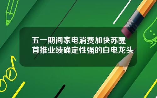 五一期间家电消费加快苏醒首推业绩确定性强的白电龙头