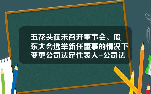 五花头在未召开董事会、股东大会选举新任董事的情况下变更公司法定代表人-公司法怎么增补董事