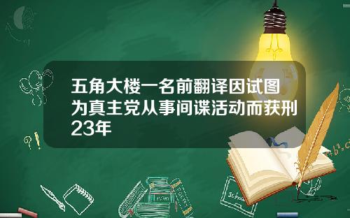 五角大楼一名前翻译因试图为真主党从事间谍活动而获刑23年