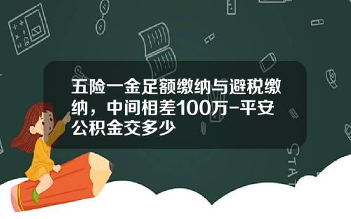 五险一金足额缴纳与避税缴纳，中间相差100万-平安公积金交多少