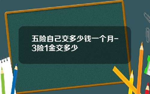 五险自己交多少钱一个月-3险1金交多少