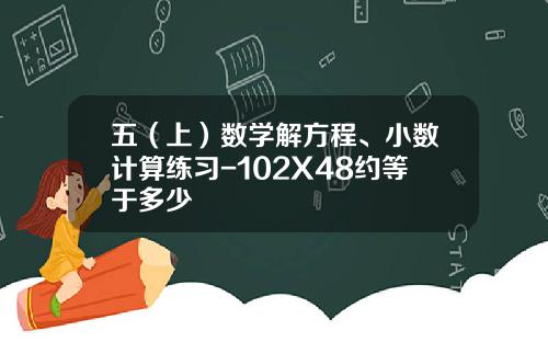 五（上）数学解方程、小数计算练习-102X48约等于多少