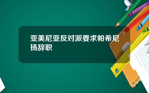 亚美尼亚反对派要求帕希尼扬辞职