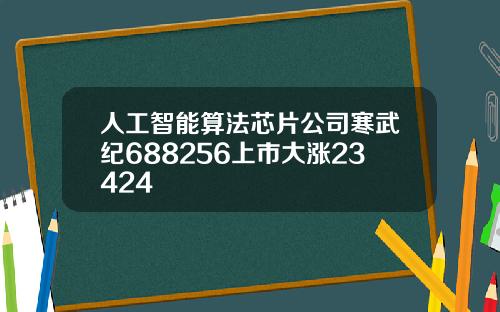 人工智能算法芯片公司寒武纪688256上市大涨23424