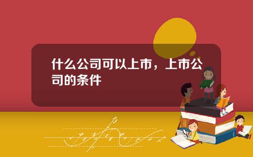 什么公司可以上市，上市公司的条件