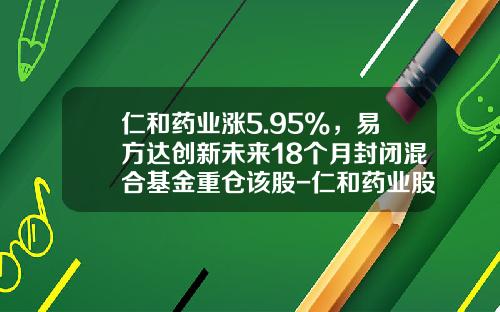 仁和药业涨5.95%，易方达创新未来18个月封闭混合基金重仓该股-仁和药业股票资讯