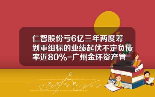 仁智股份亏6亿三年两度筹划重组标的业绩起伏不定负债率近80%-广州金环资产管理有限公司
