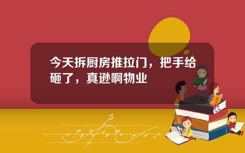 今天拆厨房推拉门，把手给砸了，真逊啊物业