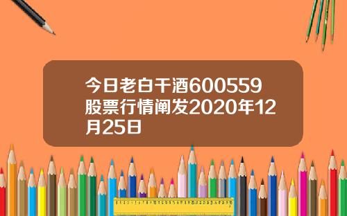 今日老白干酒600559股票行情阐发2020年12月25日