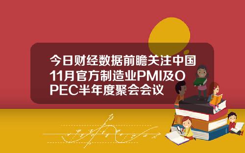 今日财经数据前瞻关注中国11月官方制造业PMI及OPEC半年度聚会会议