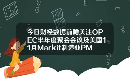 今日财经数据前瞻关注OPEC半年度聚会会议及美国11月Markit制造业PMI