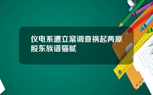 仪电系遭立案调查祸起两原股东族谱猫腻