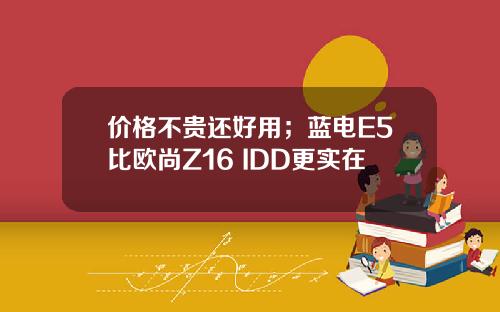 价格不贵还好用；蓝电E5比欧尚Z16 IDD更实在