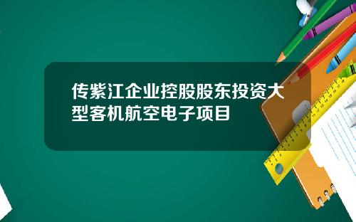 传紫江企业控股股东投资大型客机航空电子项目