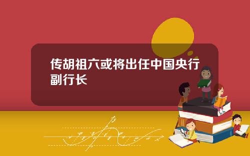 传胡祖六或将出任中国央行副行长