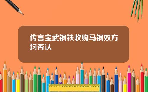 传言宝武钢铁收购马钢双方均否认
