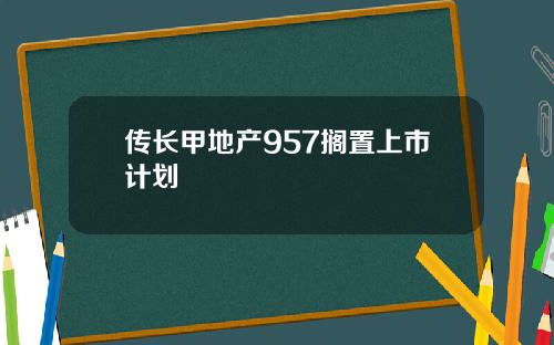 传长甲地产957搁置上市计划