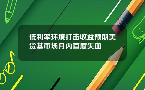 低利率环境打击收益预期美货基市场月内首度失血