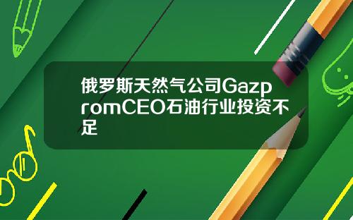 俄罗斯天然气公司GazpromCEO石油行业投资不足