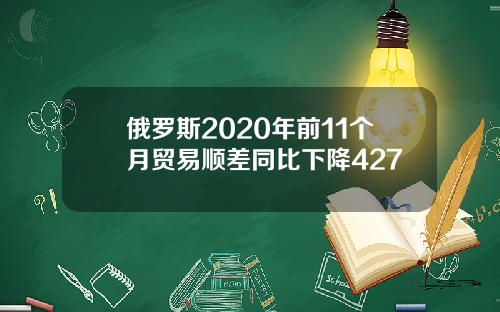俄罗斯2020年前11个月贸易顺差同比下降427