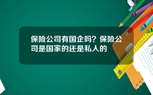 保险公司有国企吗？保险公司是国家的还是私人的