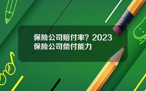保险公司赔付率？2023保险公司偿付能力
