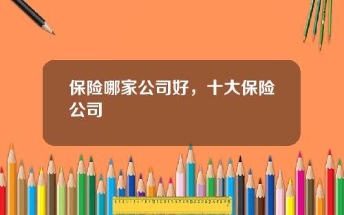 保险哪家公司好，十大保险公司